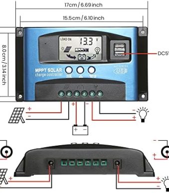 SUNYIMA 100A MPPT Solar Charge Controller with LCD Display