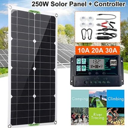 waterproof 250w solar panel starter kit with charge controller