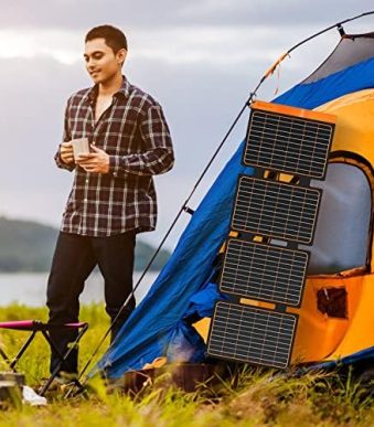 flexsolar portable 40w solar charger with ip67 waterproof and dustproof