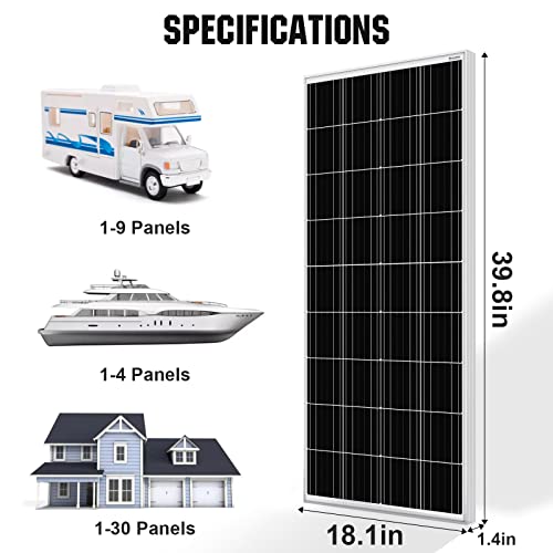 ECO-WORTHY 2-Pack of 100W Monocrystalline Solar Panels for Off-Grid Use