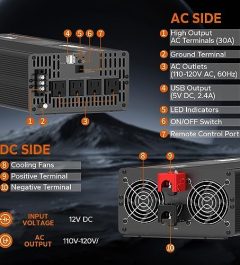 litime 3000w pure sine wave inverter with remote control