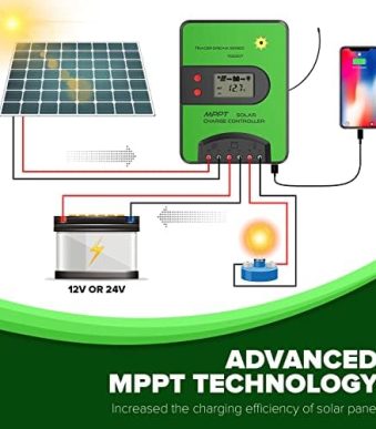 nypots mppt solar charge controller with lcd display and usb