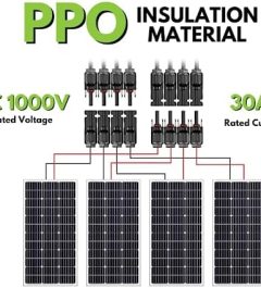 NuEnergy extra long solar panel Y branch connectors kit