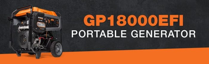 generac 7706 gp18000efi portable generator with electric start