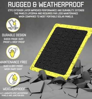 SunJack 60W Foldable Waterproof Solar Panel for Outdoor Charging