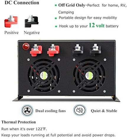 wzrelb 8000w pure sine wave inverter for home camping van