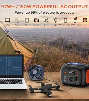 ‎hengke energy wireless charging portable power station with led flashlight