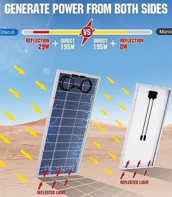 eco-worthy high-efficiency 195w solar panel for off-grid applications