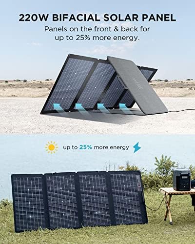 portable ef ecoflow solar generator delta2 with 220w solar panel