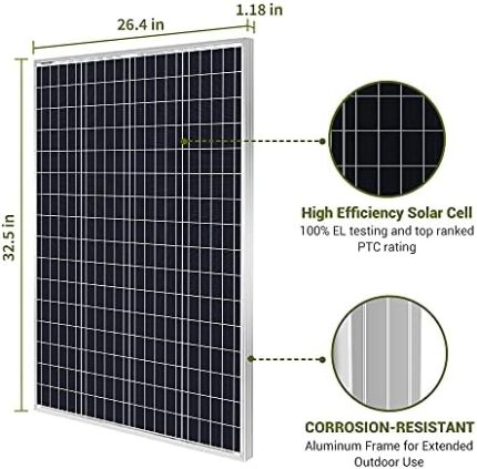 new version of hqst 100w 12v monocrystalline solar panel