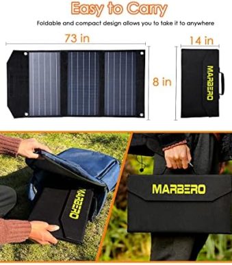 MARBERO Portable solar panel charger for camping and outdoor activities