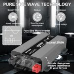 mfuzop 2000w pure sine wave inverter for off-grid solar power
