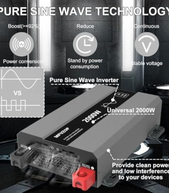mfuzop 2000w pure sine wave inverter for off-grid solar power