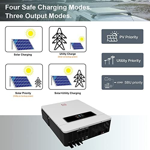 y&h 8.2kw hybrid solar inverter with built-in charge controller