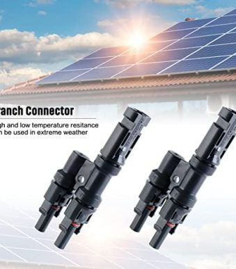 rewrite this title jjn solar branch connectors 2 to 1 solar connector waterproof solar y connector for parallel connection between solar panels fmm+mff(1 pair) summary 7-10 words