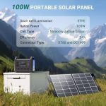 yolaness 100w/20v portable solar panel charger for camping power station