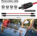igreely 6ft black + 6ft red solar panel extension cable