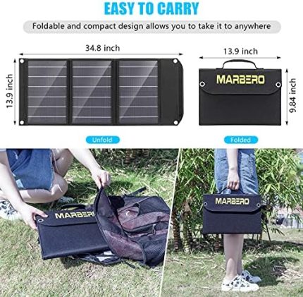 marbero portable 30w solar panel charger for outdoor camping and travel