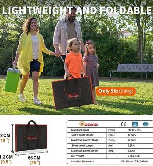 dokio portable 110w solar panel kit for rv camping emergencies