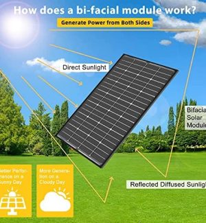 jjn bifacial 200w 12v solar panel for various applications