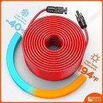 RICH SOLAR 100 ft Red + Black Solar Panel Extension Cable with Connectors