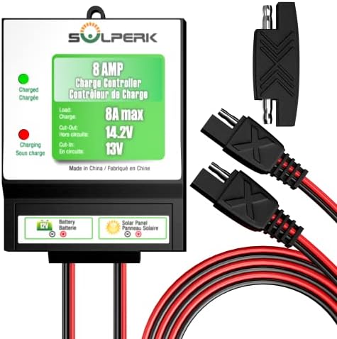 SOLPERK 8A Solar Charger Controller for 12v Battery Maintenance