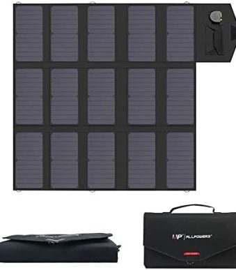 allpowers compact 100w solar charger for multiple devices & batteries