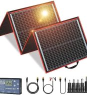 dokio 160w 18v portable solar panel kit - lightweight and versatile