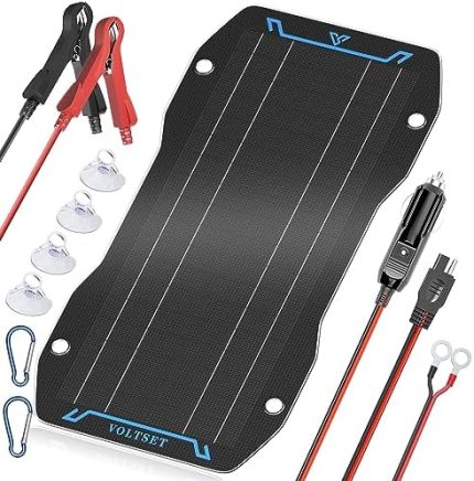 voltset flexible 10w 12v solar panel charger for car