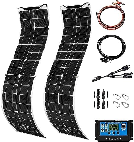 FestiKit Flexible 600W 12-24V 2Pcs Solar Panel Kit for Off-Grid Applications