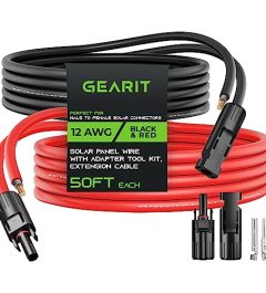 gearit 12awg solar extension cable kit