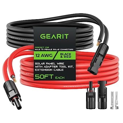 gearit 12awg solar extension cable kit