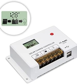 hqst 30a solar charge controller with lcd display and dual usb ports