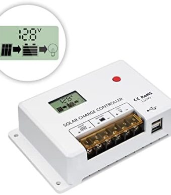 hqst 30a solar charge controller with lcd display and dual usb ports