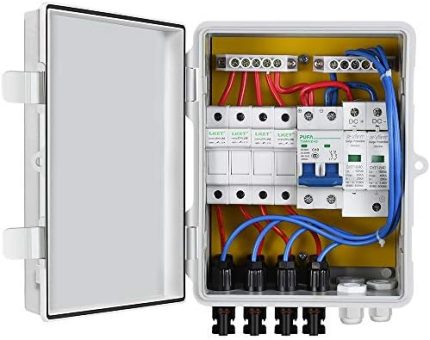 ECO-WORTHY PV Combiner Box with Lightning Arreste for Solar Panel System