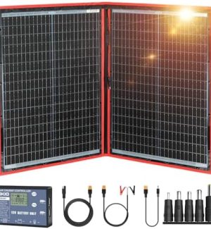 dokio portable 110w solar panel kit for rv camping emergencies
