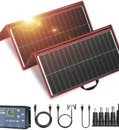 dokio portable 300w solar panel charger for camping, rvs, and marine use