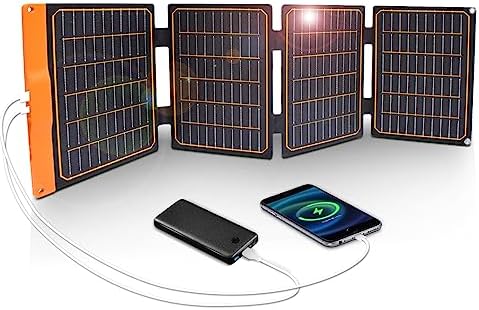 flexsolar portable 40w solar charger with ip67 waterproof and dustproof