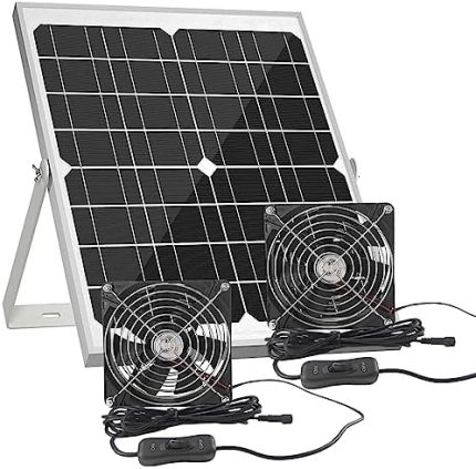 solar panel dual fan 20w for chicken coops