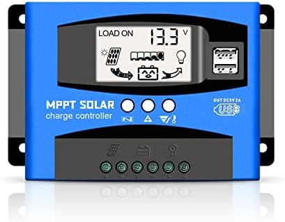 WERCHTAY 60A MPPT Solar Charge Controller with LCD Display and Dual USB
