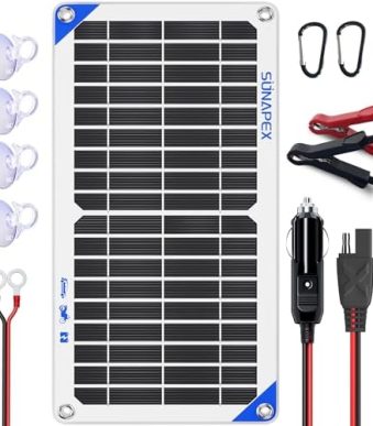 sunapex waterproof 10w solar panel car battery charger for 12v