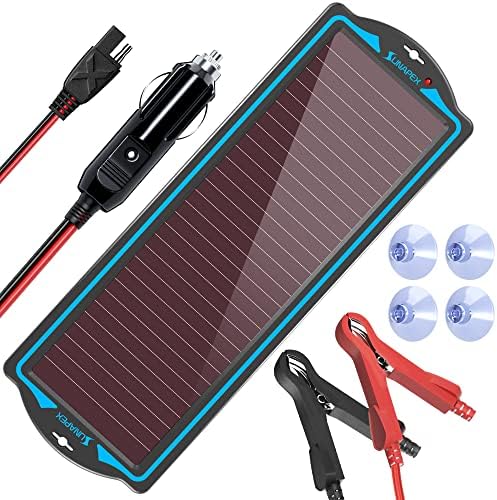 sunapex waterproof 12v solar trickle charger for car battery maintenance