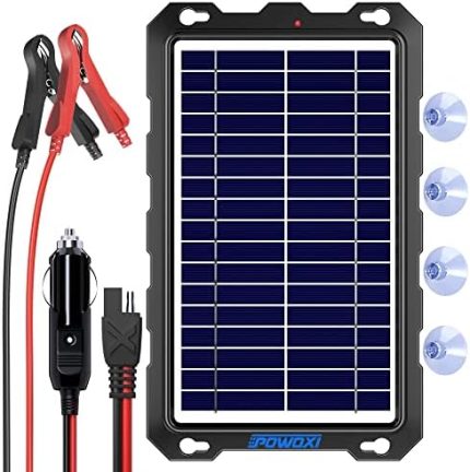 powoxi waterproof 7.5w solar panel charger for cars and boats