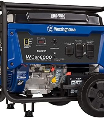 westinghouse 7500 peak watt portable generator for home backup
