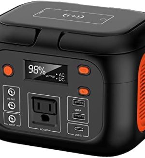 hengke energy wireless charging portable power station with led flashlight