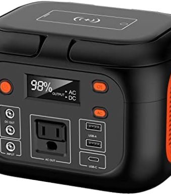 ‎hengke energy wireless charging portable power station with led flashlight