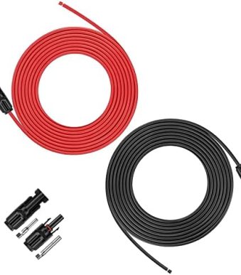 igreely 20ft 10awg solar extension cable set with connectors