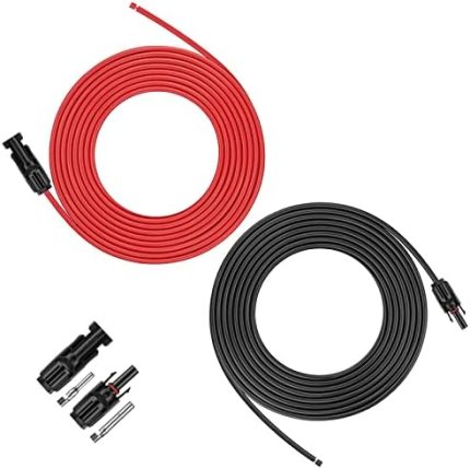 igreely 20ft 10awg solar extension cable set with connectors