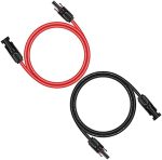 igreely 6ft black + 6ft red solar panel extension cable