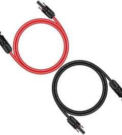 igreely 6ft black + 6ft red solar panel extension cable